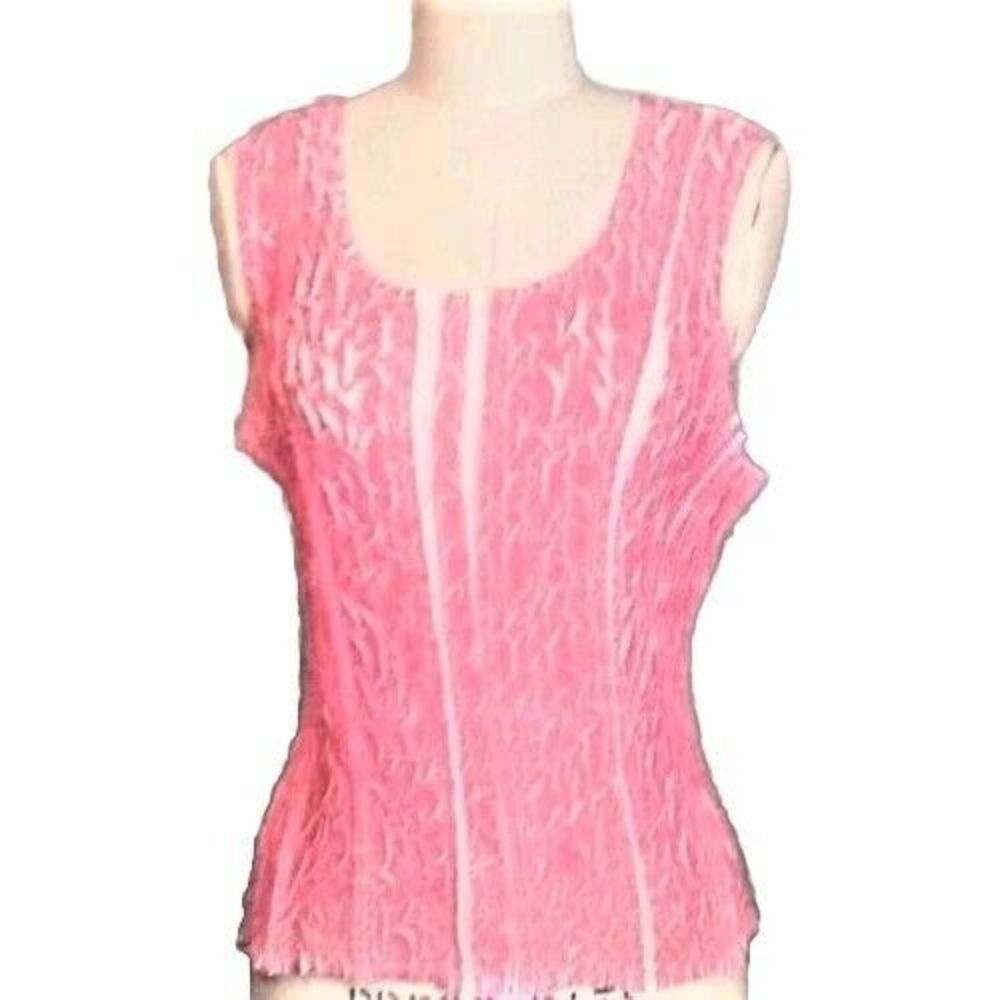 Hugging Kisses Women's Size 4 Pink & White Tank Top